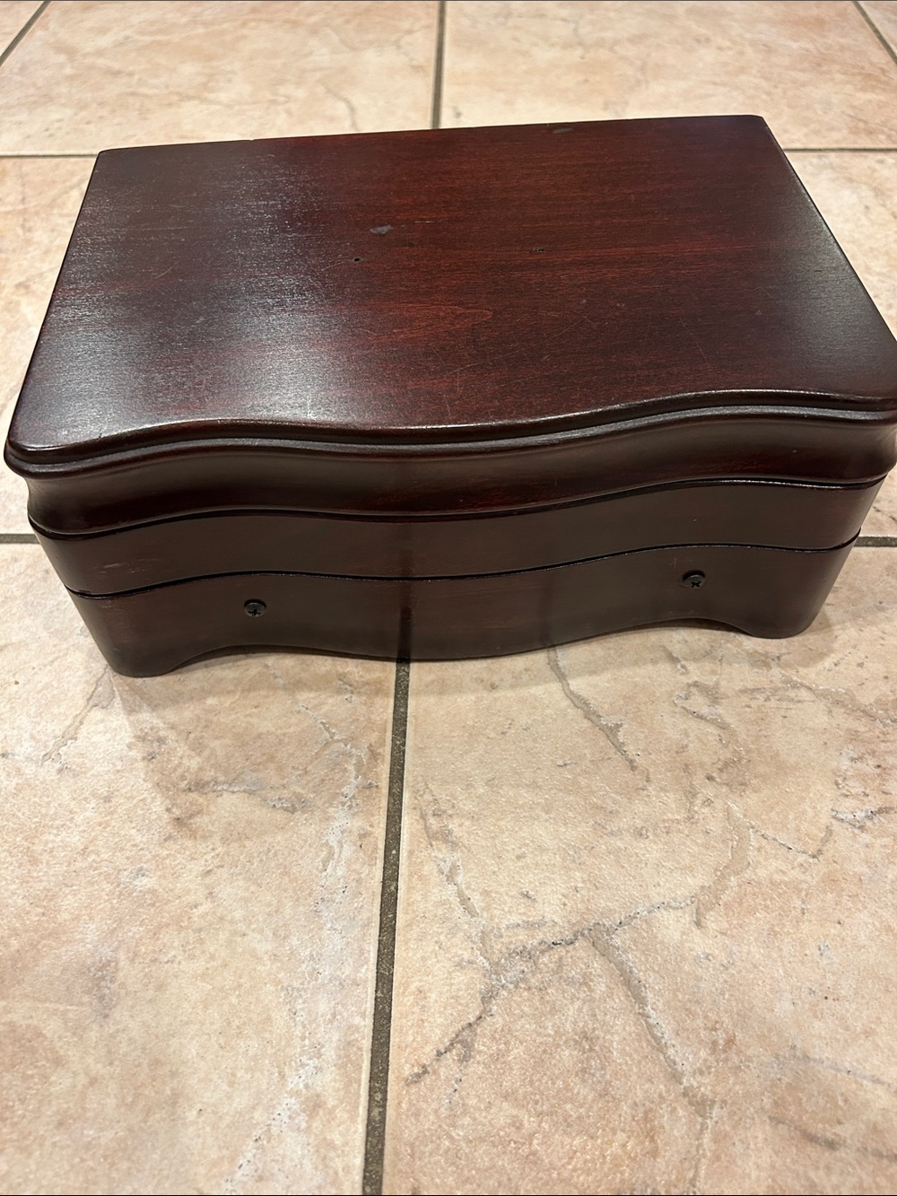 Wooden Jewelry Box in Dark Mahogany - Classic Home Storage